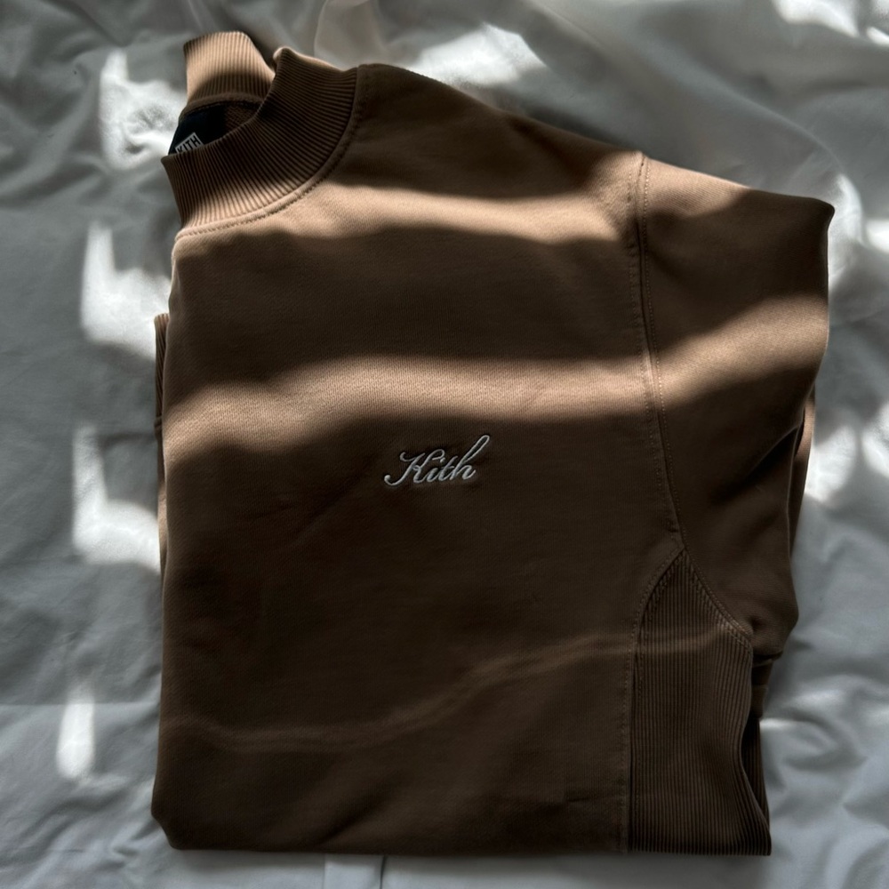 Kith Tan half ribbed Crewneck Sweater